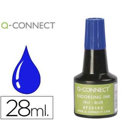Tinta tampon q-connect azul bote 28 ml