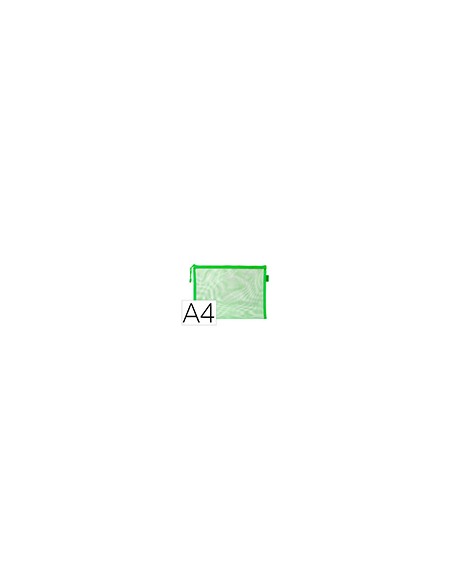 Bolsa zipper bag liderpapel poliester transpirable multiusos din a4 verde pastel Bolsa zipper bag liderpapel poliester transpirable multiusos din a4 verde pastel