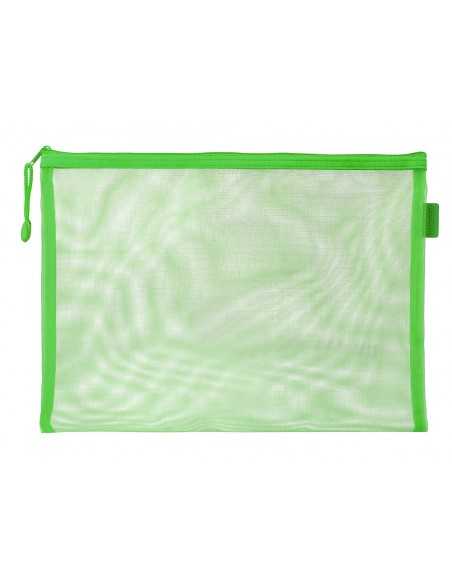 Bolsa zipper bag liderpapel poliester transpirable multiusos din a4 verde pastel Bolsa zipper bag liderpapel poliester transpirable multiusos din a4 verde pastel