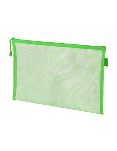 Bolsa zipper bag liderpapel poliester transpirable multiusos din a4 verde pastel