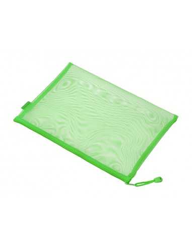 Bolsa zipper bag liderpapel poliester transpirable multiusos din a4 verde pastel