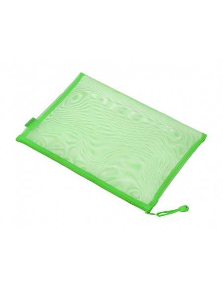 Bolsa zipper bag liderpapel poliester transpirable multiusos din a4 verde pastel Bolsa zipper bag liderpapel poliester transpirable multiusos din a4 verde pastel