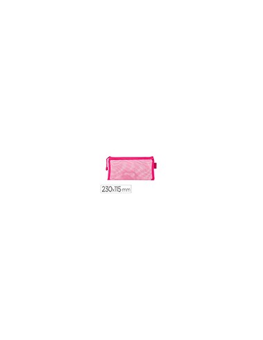 Bolsa zipper bag liderpapel poliester transpirable multiusos ticket 230x115 mm rosa