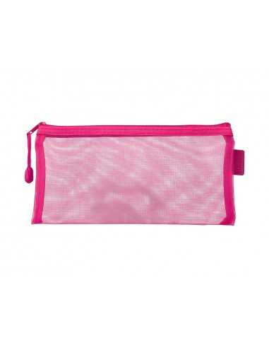 Bolsa zipper bag liderpapel poliester transpirable multiusos ticket 230x115 mm rosa