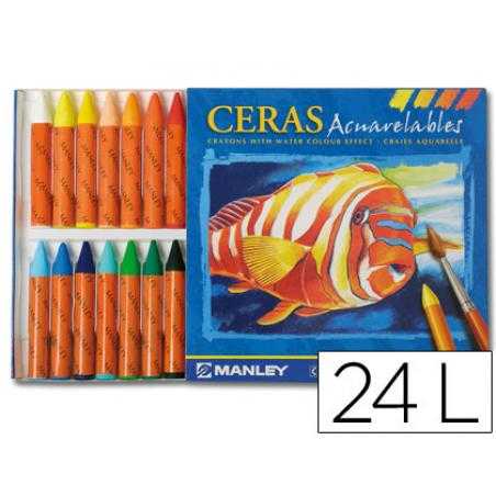 Lápices de cera masat acuarelable caja de 24 unidades colores surtidos