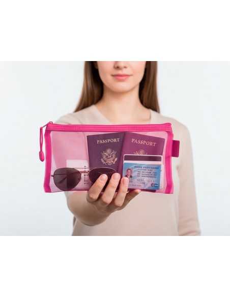 Bolsa zipper bag liderpapel poliester transpirable multiusos ticket 230x115 mm rosa Bolsa zipper bag liderpapel poliester transpirable multiusos ticket 230x115 mm rosa