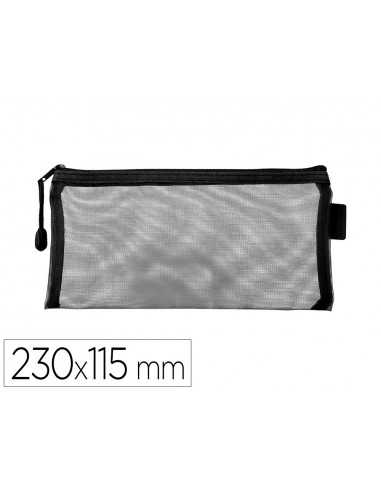 Bolsa zipper bag liderpapel poliester transpirable multiusos ticket 230x115 mm negro
