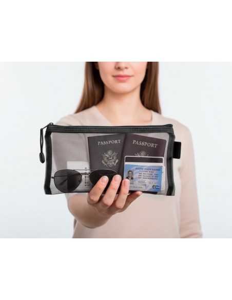 Bolsa zipper bag liderpapel poliester transpirable multiusos ticket 230x115 mm negro