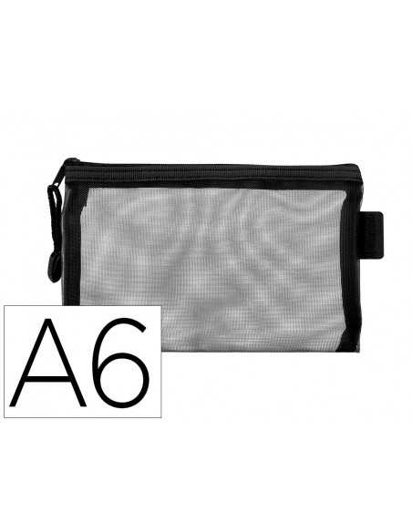 Bolsa zipper bag liderpapel poliester transpirable multiusos din a6 negro