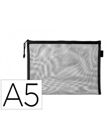 Bolsa zipper bag liderpapel poliester transpirable multiusos din a5 negro