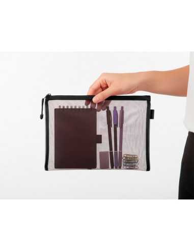 Bolsa zipper bag liderpapel poliester transpirable multiusos din a5 negro