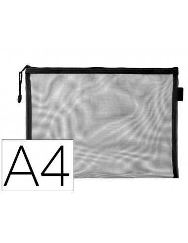 Bolsa zipper bag liderpapel poliester transpirable multiusos din a4 negro