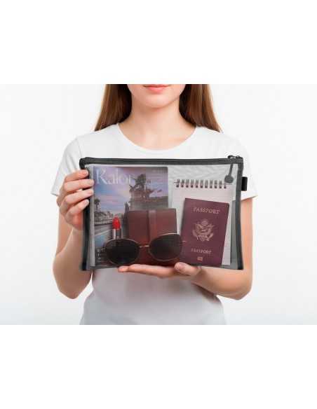 Bolsa zipper bag liderpapel poliester transpirable multiusos din a4 negro