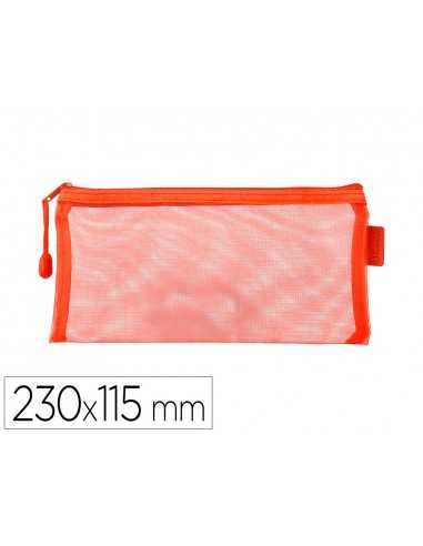 Bolsa zipper bag liderpapel poliester transpirable multiusos ticket 230x115 mm naranja