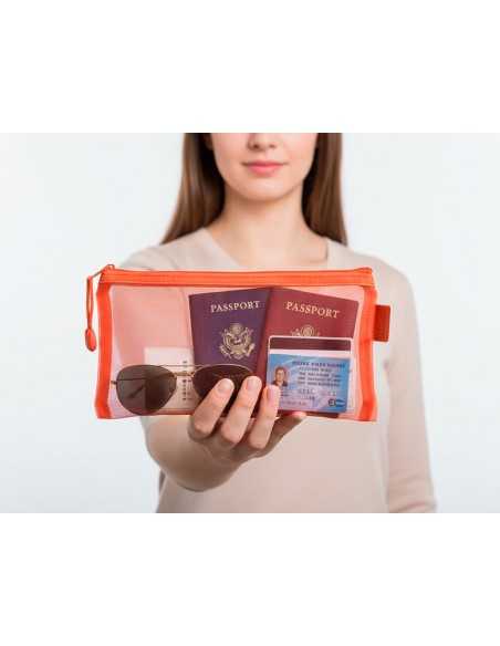 Bolsa zipper bag liderpapel poliester transpirable multiusos ticket 230x115 mm naranja