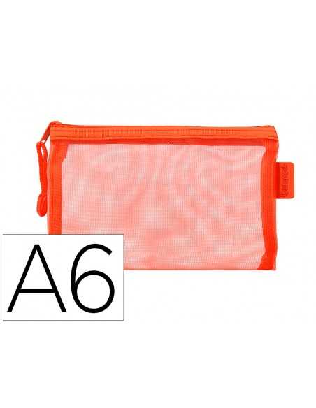 Bolsa zipper bag liderpapel poliester transpirable multiusos din a6 naranja