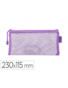 Bolsa zipper bag liderpapel poliester transpirable multiusos ticket 230x115 mm morado pastel