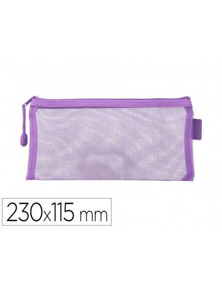 Bolsa zipper bag liderpapel poliester transpirable multiusos ticket 230x115 mm morado pastel