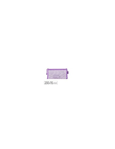 Bolsa zipper bag liderpapel poliester transpirable multiusos ticket 230x115 mm morado pastel
