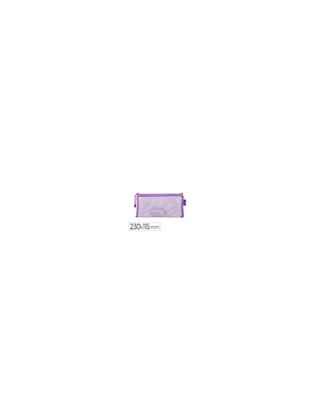 Bolsa zipper bag liderpapel poliester transpirable multiusos ticket 230x115 mm morado pastel