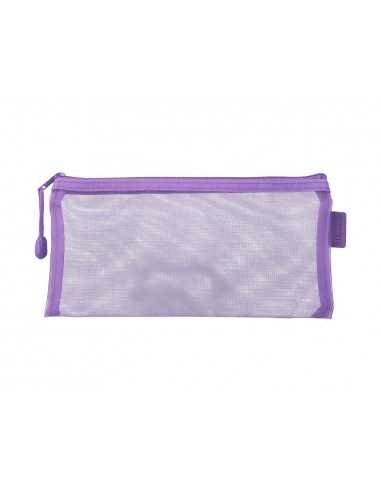 Bolsa zipper bag liderpapel poliester transpirable multiusos ticket 230x115 mm morado pastel