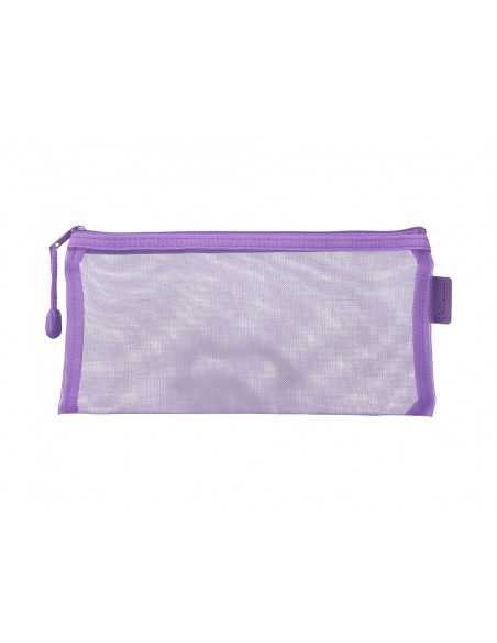 Bolsa zipper bag liderpapel poliester transpirable multiusos ticket 230x115 mm morado pastel