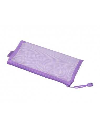 Bolsa zipper bag liderpapel poliester transpirable multiusos ticket 230x115 mm morado pastel