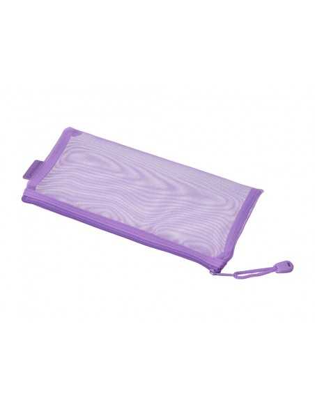 Bolsa zipper bag liderpapel poliester transpirable multiusos ticket 230x115 mm morado pastel