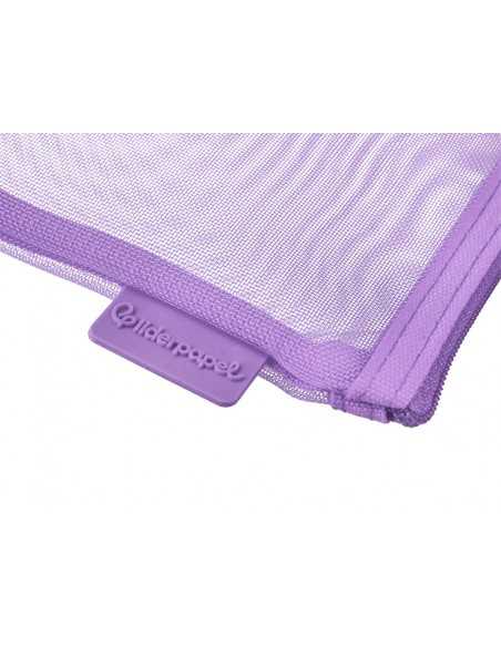 Bolsa zipper bag liderpapel poliester transpirable multiusos ticket 230x115 mm morado pastel