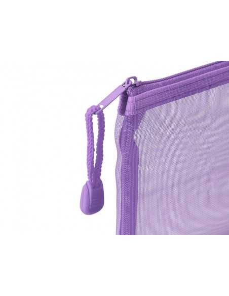 Bolsa zipper bag liderpapel poliester transpirable multiusos ticket 230x115 mm morado pastel