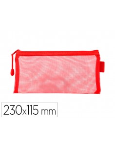 Bolsa zipper bag liderpapel poliester transpirable multiusos ticket 230x115 mm rojo