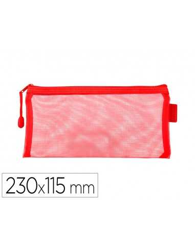 Bolsa zipper bag liderpapel poliester transpirable multiusos ticket 230x115 mm rojo