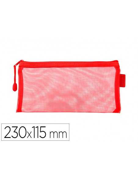 Bolsa zipper bag liderpapel poliester transpirable multiusos ticket 230x115 mm rojo