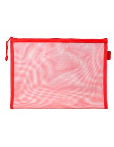 Bolsa zipper bag liderpapel poliester transpirable multiusos din a4 rojo