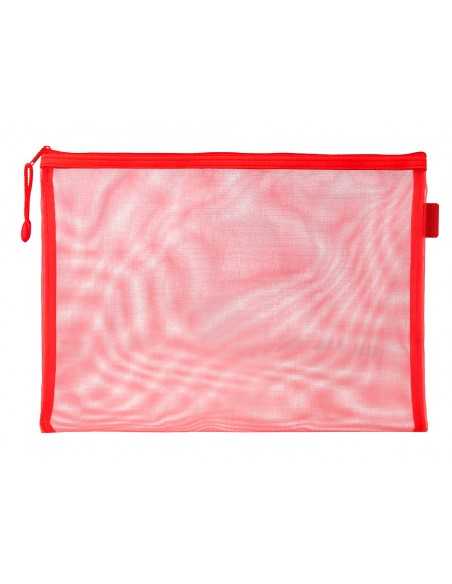 Bolsa zipper bag liderpapel poliester transpirable multiusos din a4 rojo