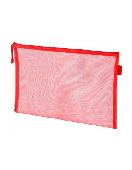 Bolsa zipper bag liderpapel poliester transpirable multiusos din a4 rojo