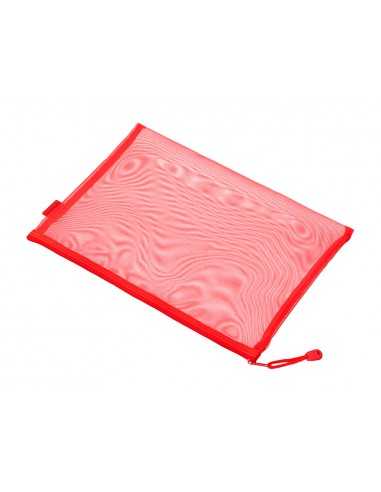 Bolsa zipper bag liderpapel poliester transpirable multiusos din a4 rojo