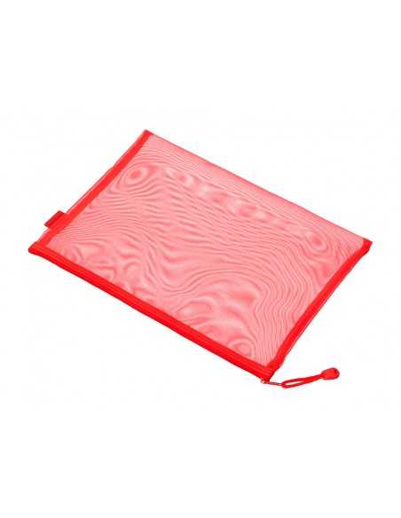 Bolsa zipper bag liderpapel poliester transpirable multiusos din a4 rojo
