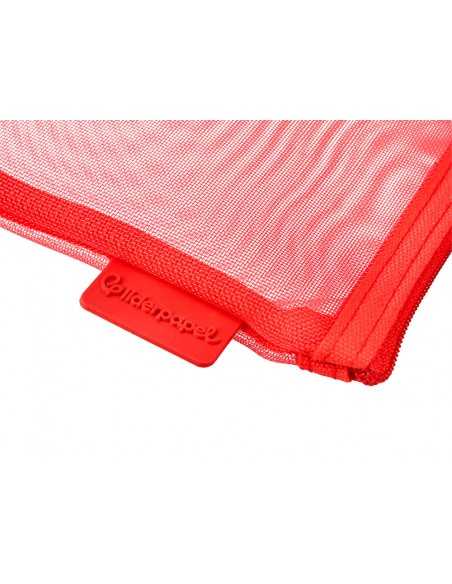 Bolsa zipper bag liderpapel poliester transpirable multiusos din a4 rojo