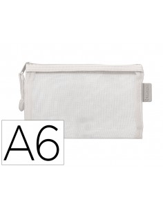 Bolsa zipper bag liderpapel poliester transpirable multiusos din a6 blanco