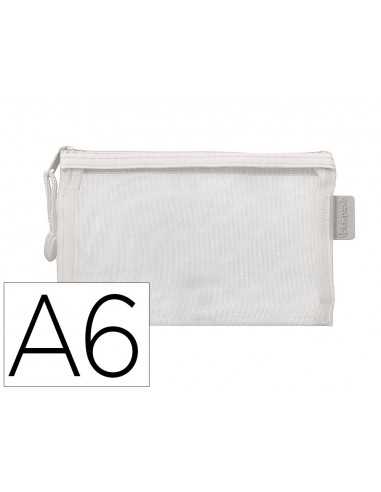 Bolsa zipper bag liderpapel poliester transpirable multiusos din a6 blanco