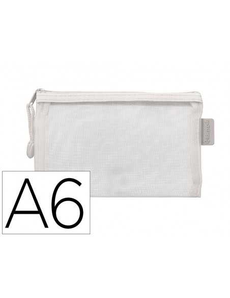 Bolsa zipper bag liderpapel poliester transpirable multiusos din a6 blanco