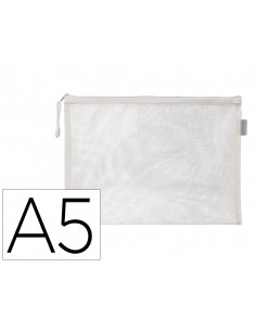 Bolsa zipper bag liderpapel poliester transpirable multiusos din a5 blanco