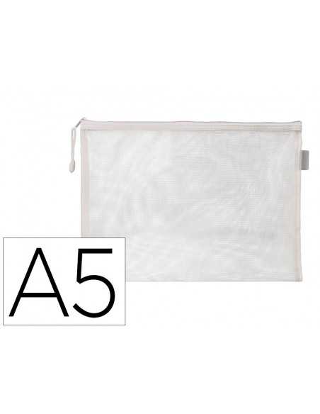 Bolsa zipper bag liderpapel poliester transpirable multiusos din a5 blanco