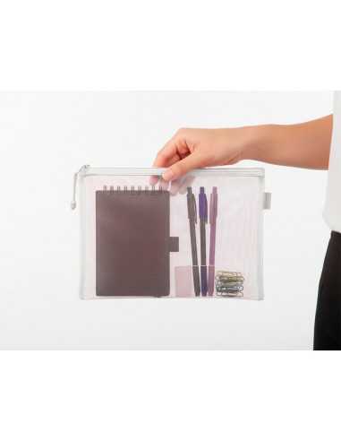 Bolsa zipper bag liderpapel poliester transpirable multiusos din a5 blanco