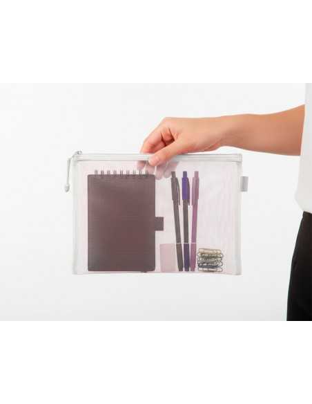 Bolsa zipper bag liderpapel poliester transpirable multiusos din a5 blanco