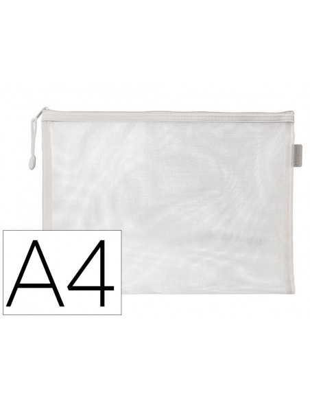 Bolsa zipper bag liderpapel poliester transpirable multiusos din a4 blanco