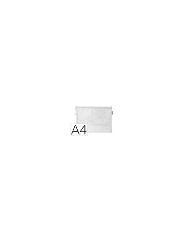 Bolsa zipper bag liderpapel poliester transpirable multiusos din a4 blanco