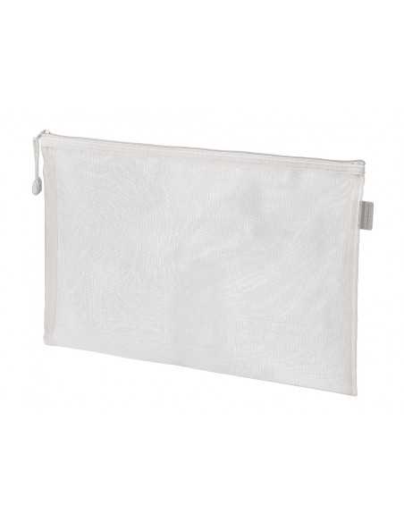 Bolsa zipper bag liderpapel poliester transpirable multiusos din a4 blanco
