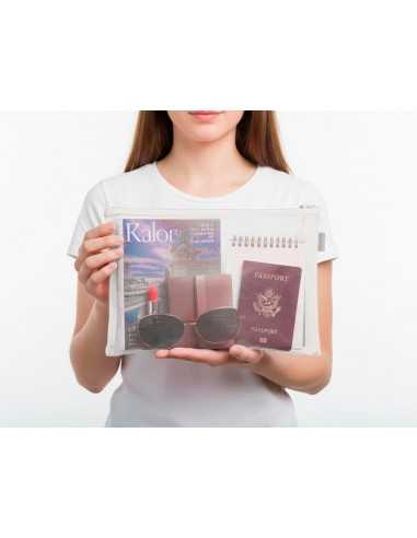Bolsa zipper bag liderpapel poliester transpirable multiusos din a4 blanco